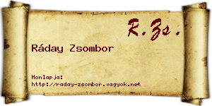 Ráday Zsombor névjegykártya